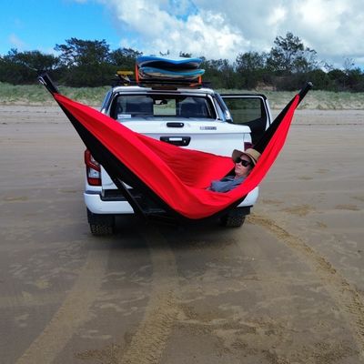 Non Drilling Install Carbon Steel Hitch Rack with Fabric Hammock and Durable Material