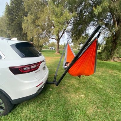 Carbon Steel Hitch Rack Hammock for Audi Q7 qu. 3 Camping Support on Rear or Rooftop