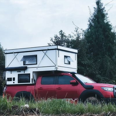 Stadard Aluminum Structure Camper Top with Rack For F150 Hard Camper Shell Pickup