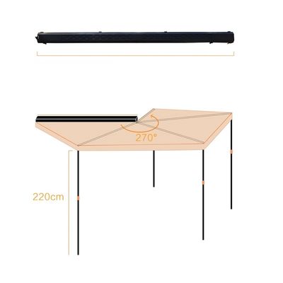 Alu Shell 270 Degree Wrap Around Awning 4x4 Roof Top Tent with LED Lights from Premier
